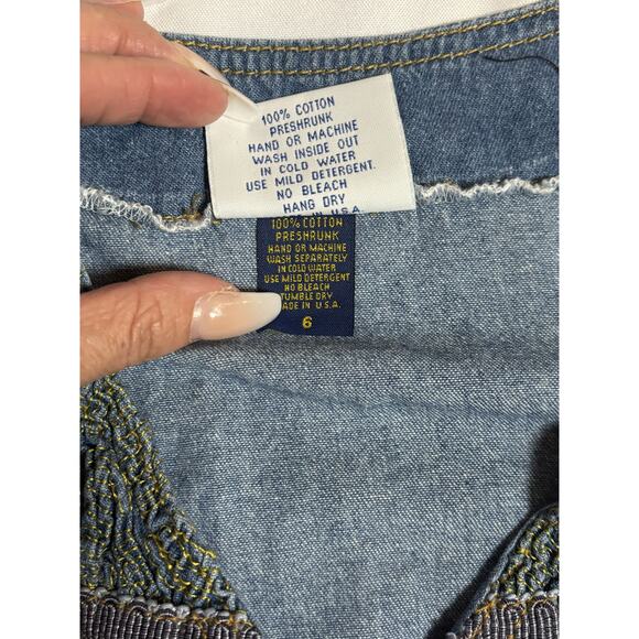 Monique Fashion Denim Patchwork Vest Women’s Size 6 - Picture 4 of 6